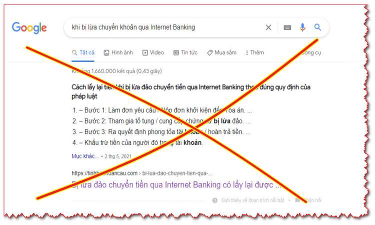 Những nội dung hướng dẫn cách lấy lại tiền khi bị lừa chuyển khoản qua Internet Banking không chính xác được chia sẻ trên nhiều website