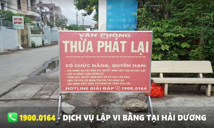 Số điện thoại của văn phòng thừa phát lại lập vi bằng tại Hải Dương