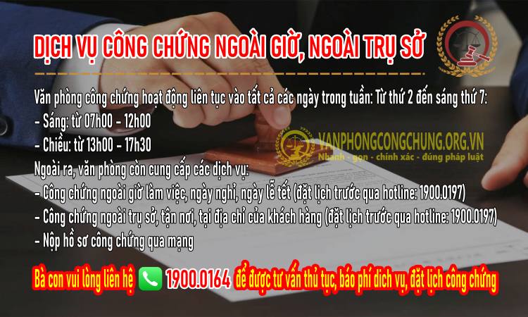 Dịch vụ công chứng ngoài giờ, ngoài trụ sở tại huyện Kim Bôi