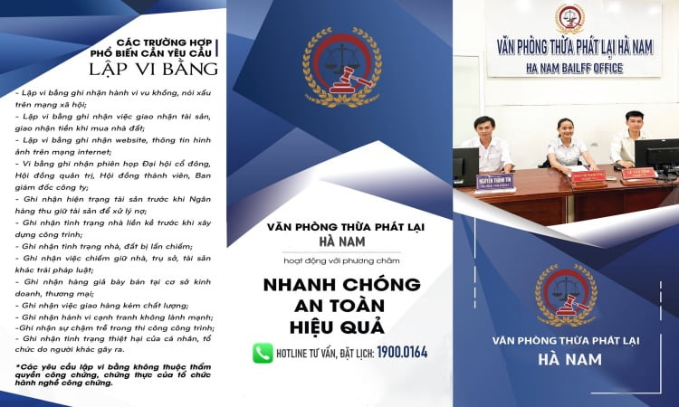 Dịch vụ lập vi bằng ở Văn phòng thừa phát lại Hà Nam