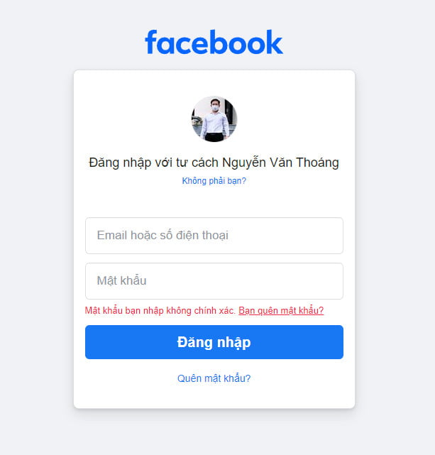 Facebook bị lỗi đăng nhập