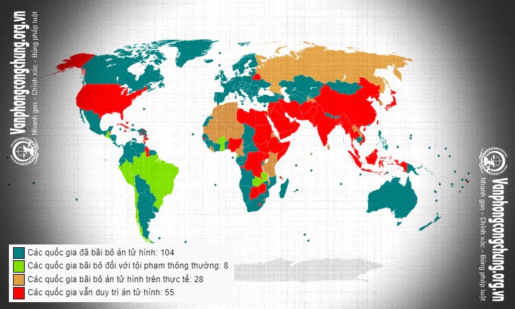 Những quốc gia không có luật tử hình hoặc đã đang bãi bỏ án tử hình