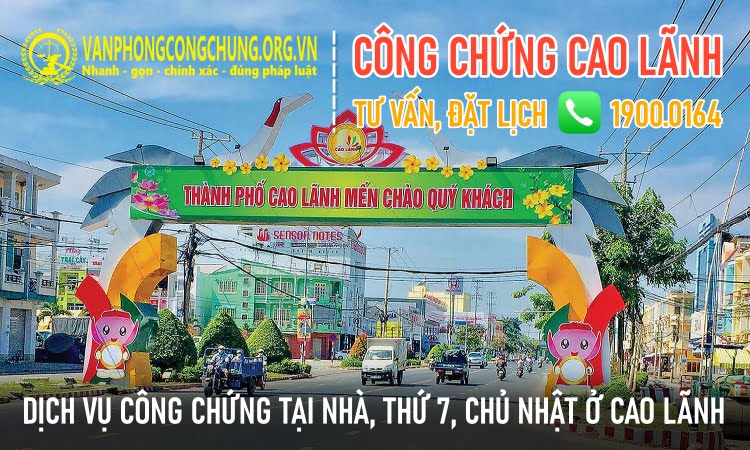 Văn phòng công chứng thứ 7, chủ nhật ở thành phố Cao Lãnh - Đồng Tháp