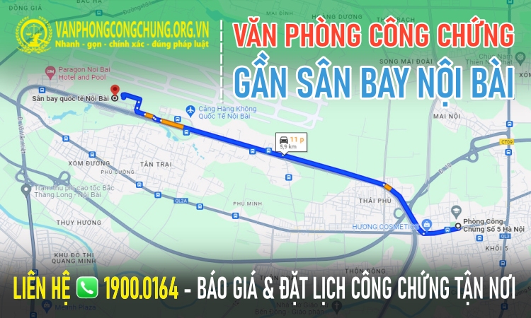 Văn phòng công chứng gần Sân bay Nội Bài